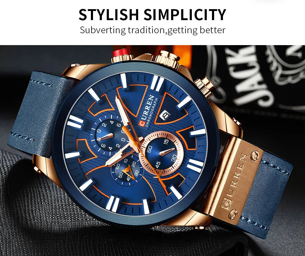New CURREN Men Watches Fashion Quartz Wrist Watches Men's Military Waterproof Sports Watch Male Date Clock Relogio Masculino