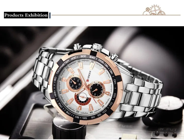 2022 CURREN Top Brand Quartz Watch Men Waterproof Sport Military Wristwatch Men Business Stainless Steel Male Clock Reloj Hombre