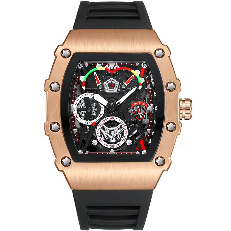 UTHAI CQ309 Fashion Men watch Waterproof Night Light Calendar Wine Bucket Silicone Strap Quartz Watch Men's watches