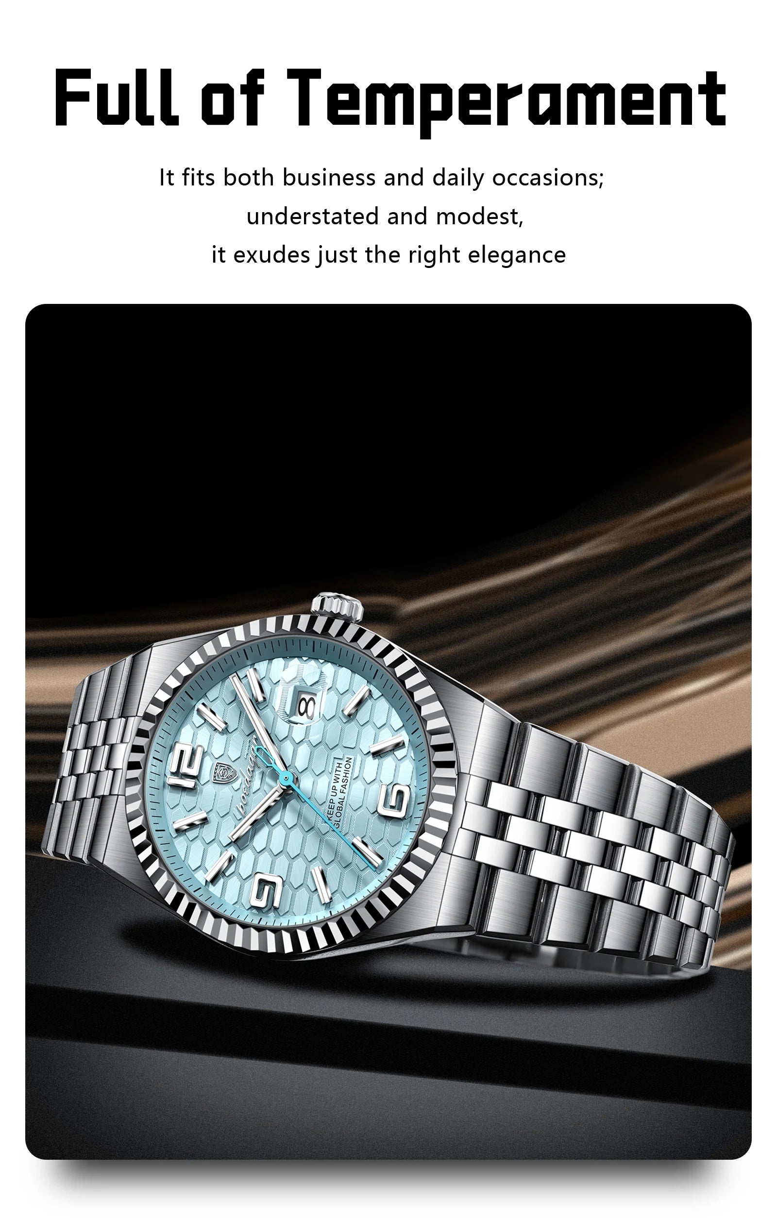 POEDAGAR High Quality Original Men Clock Waterproof Luminous Date Luxury Man Watch Stainless Steel Quartz Men's Watches Male+Box