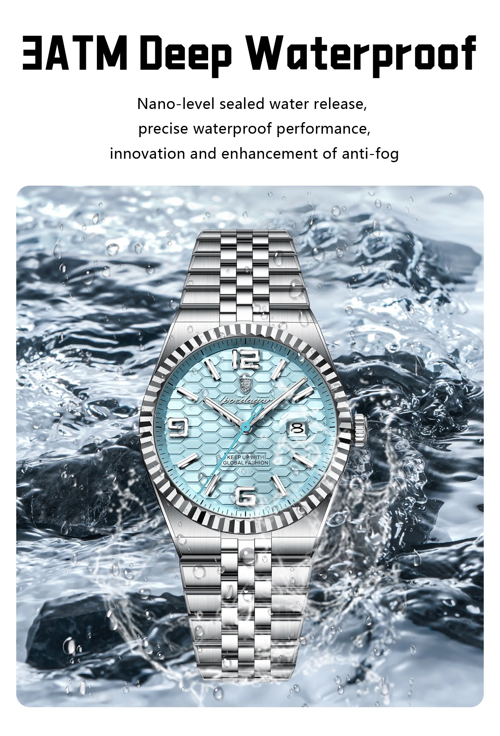 POEDAGAR High Quality Original Men Clock Waterproof Luminous Date Luxury Man Watch Stainless Steel Quartz Men's Watches Male+Box