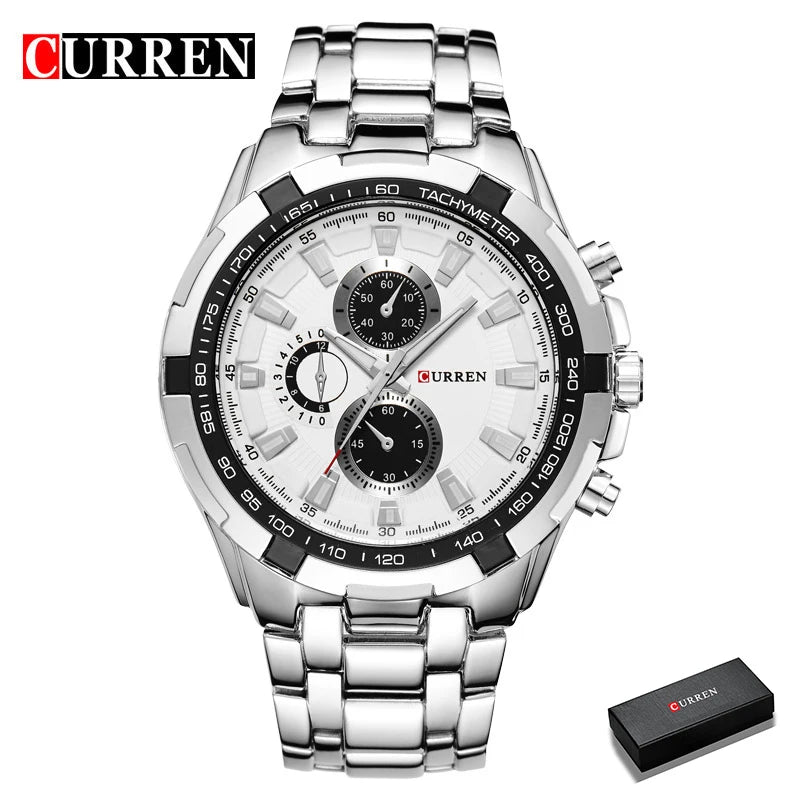 2022 CURREN Top Brand Quartz Watch Men Waterproof Sport Military Wristwatch Men Business Stainless Steel Male Clock Reloj Hombre