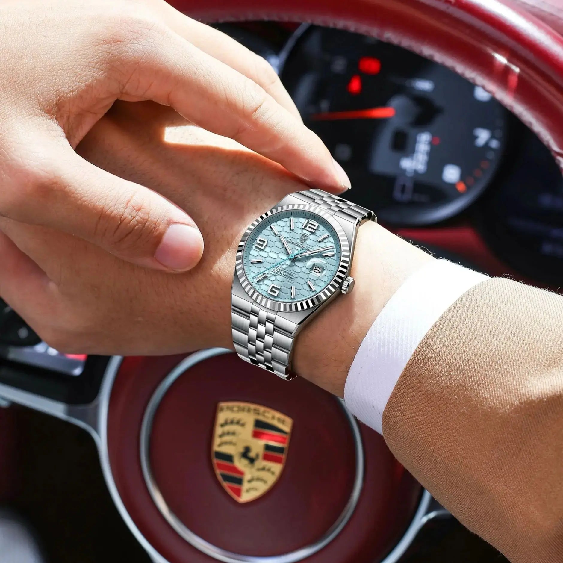 POEDAGAR High Quality Original Men Clock Waterproof Luminous Date Luxury Man Watch Stainless Steel Quartz Men's Watches Male+Box