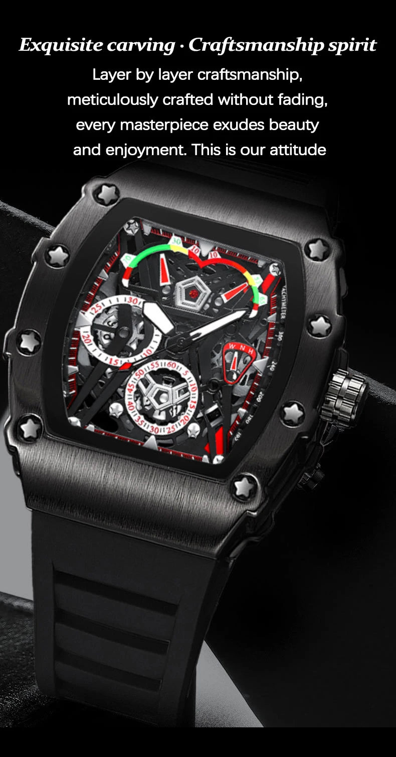 UTHAI CQ309 Fashion Men watch Waterproof Night Light Calendar Wine Bucket Silicone Strap Quartz Watch Men's watches