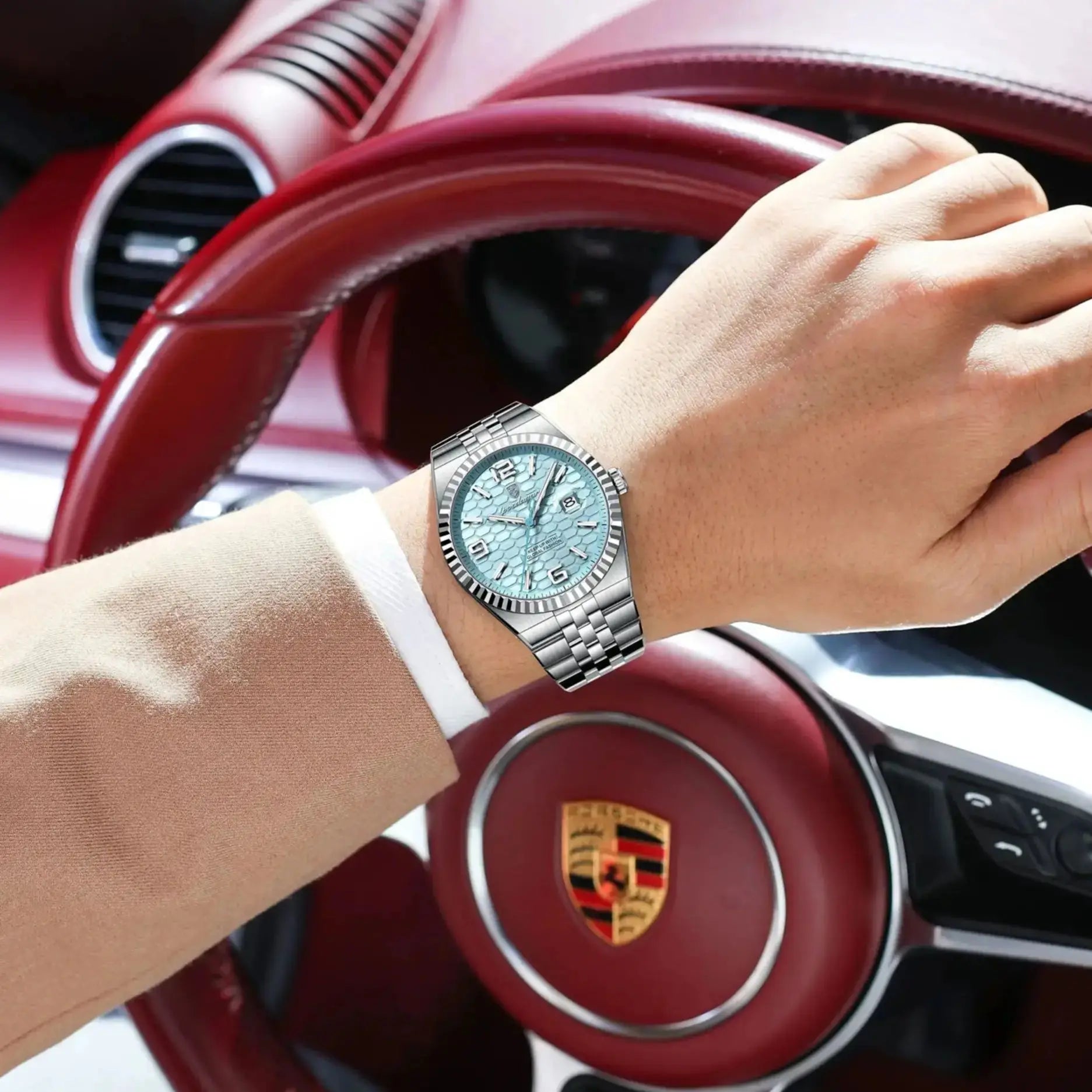 POEDAGAR High Quality Original Men Clock Waterproof Luminous Date Luxury Man Watch Stainless Steel Quartz Men's Watches Male+Box