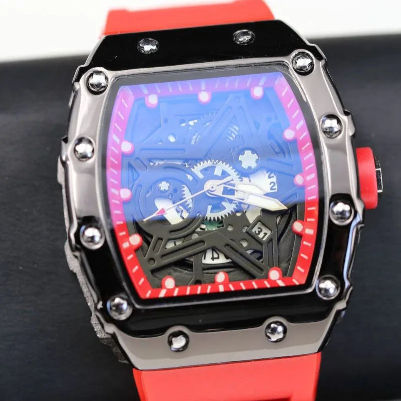 Men Watches Light Luxury Brand Domineering Beauty Trend Pentagram Luminous Wine Barrel Shaped Male Fashion Quartz Clock Watch