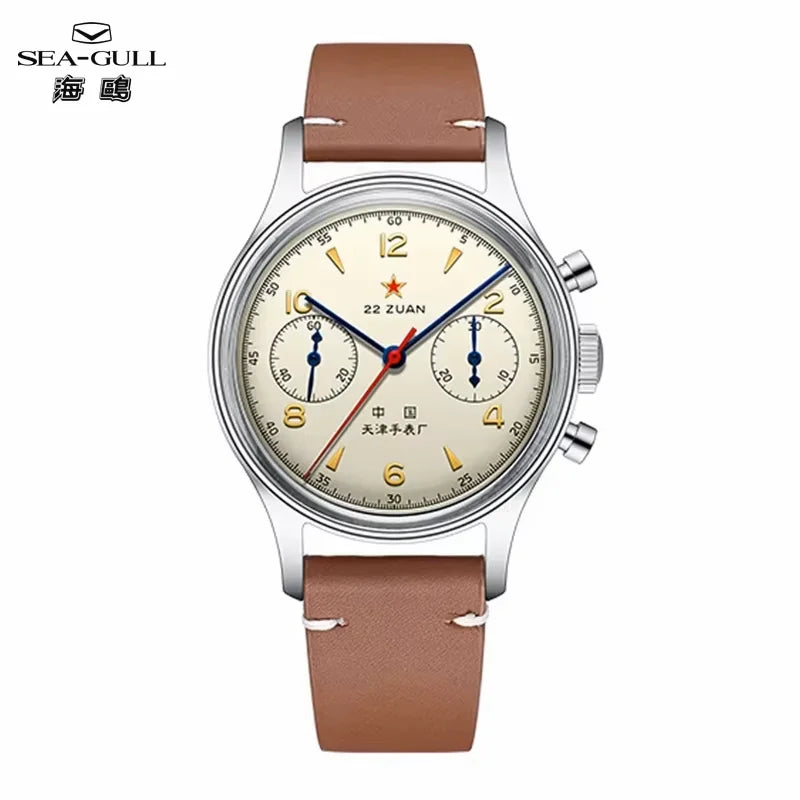 Seagull 1963 International Edition Men's Mechanical Watch Pilot Clock ST1901 Retro Chronograph Wristwatch Air Force Aviation New