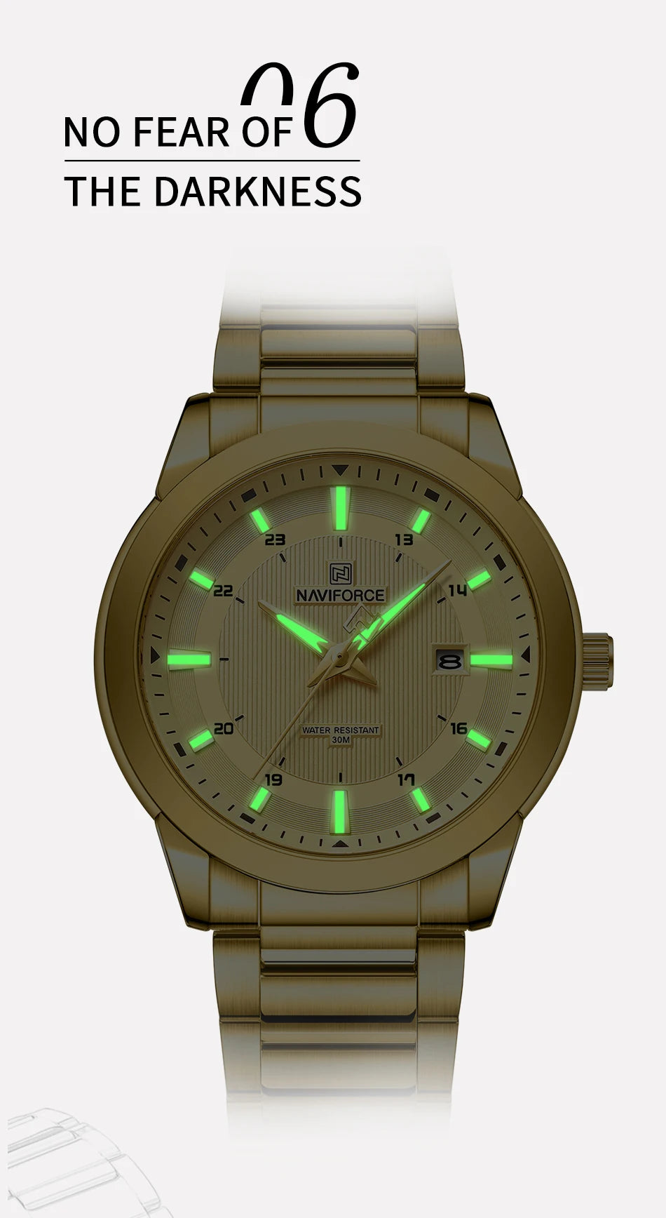 2024 Top Brand NAVIFORCE Mens Watches Stainless Steel Strap Casual Male Quartz Sports Wristwatch Luxury Waterproof Date Clock