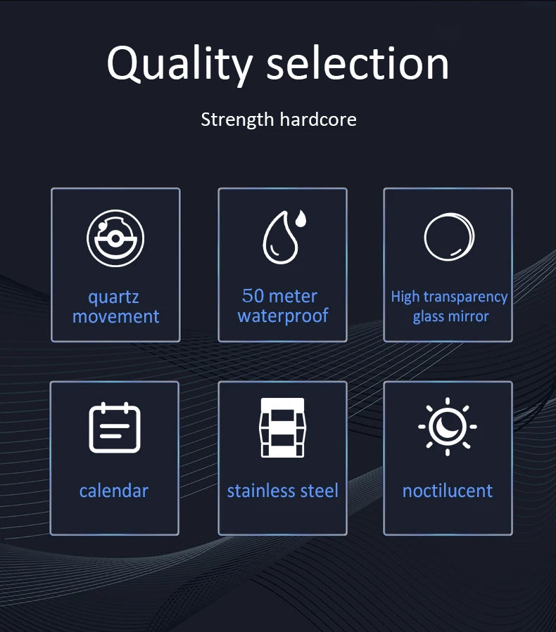 SAPPHERO Men's Watch, Stainless Steel Strap, Water-Resistant Design, Automatic Calendar, Festive Gifts, Exquisite Gift Box Clock