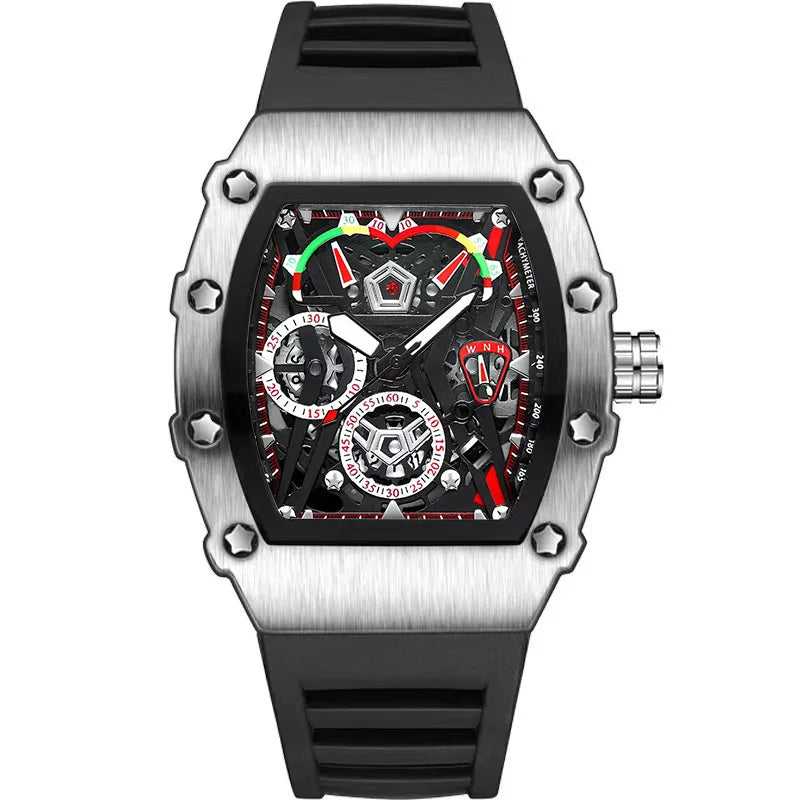 UTHAI CQ309 Fashion Men watch Waterproof Night Light Calendar Wine Bucket Silicone Strap Quartz Watch Men's watches