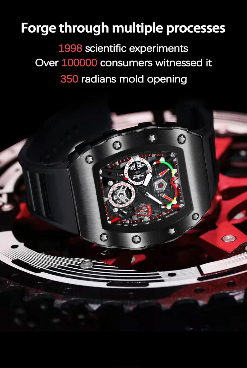 UTHAI CQ309 Fashion Men watch Waterproof Night Light Calendar Wine Bucket Silicone Strap Quartz Watch Men's watches