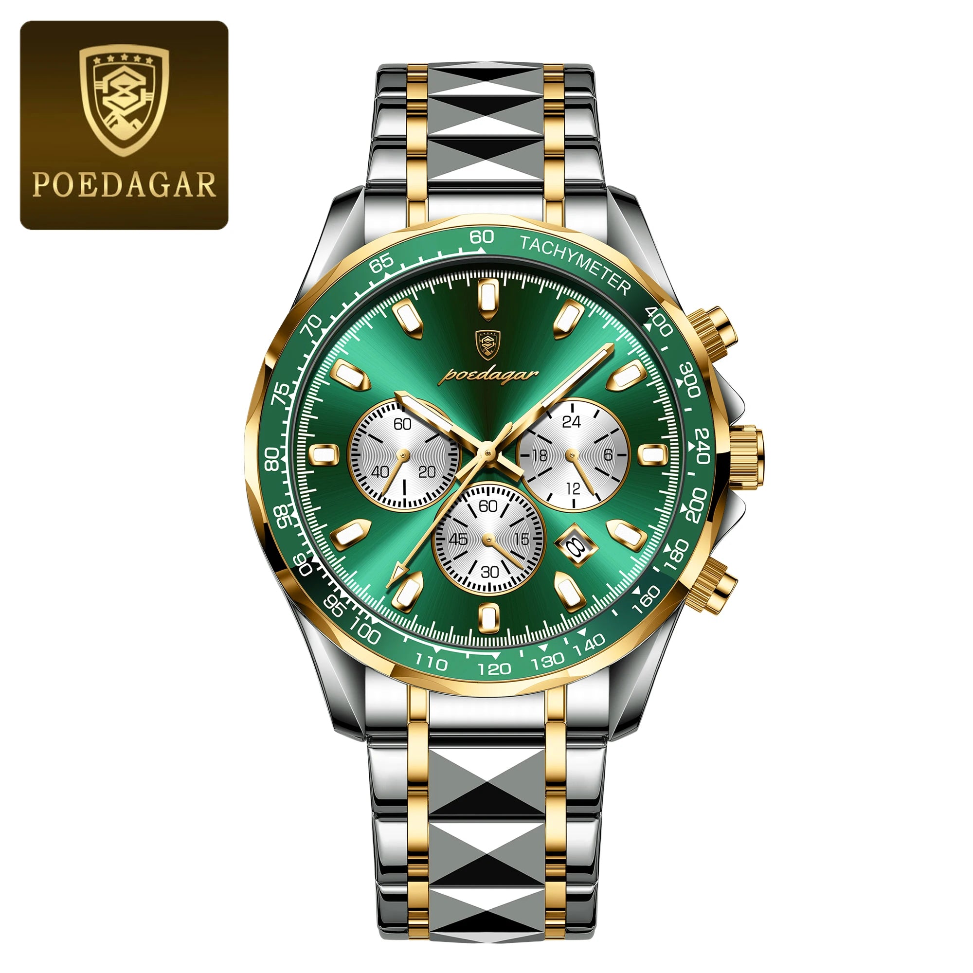 POEDAGAR Luxury Brand Men Watch Waterproof Luminous Stainless Steel Men's Watches Chronograph Date Quartz Business Watch For Man