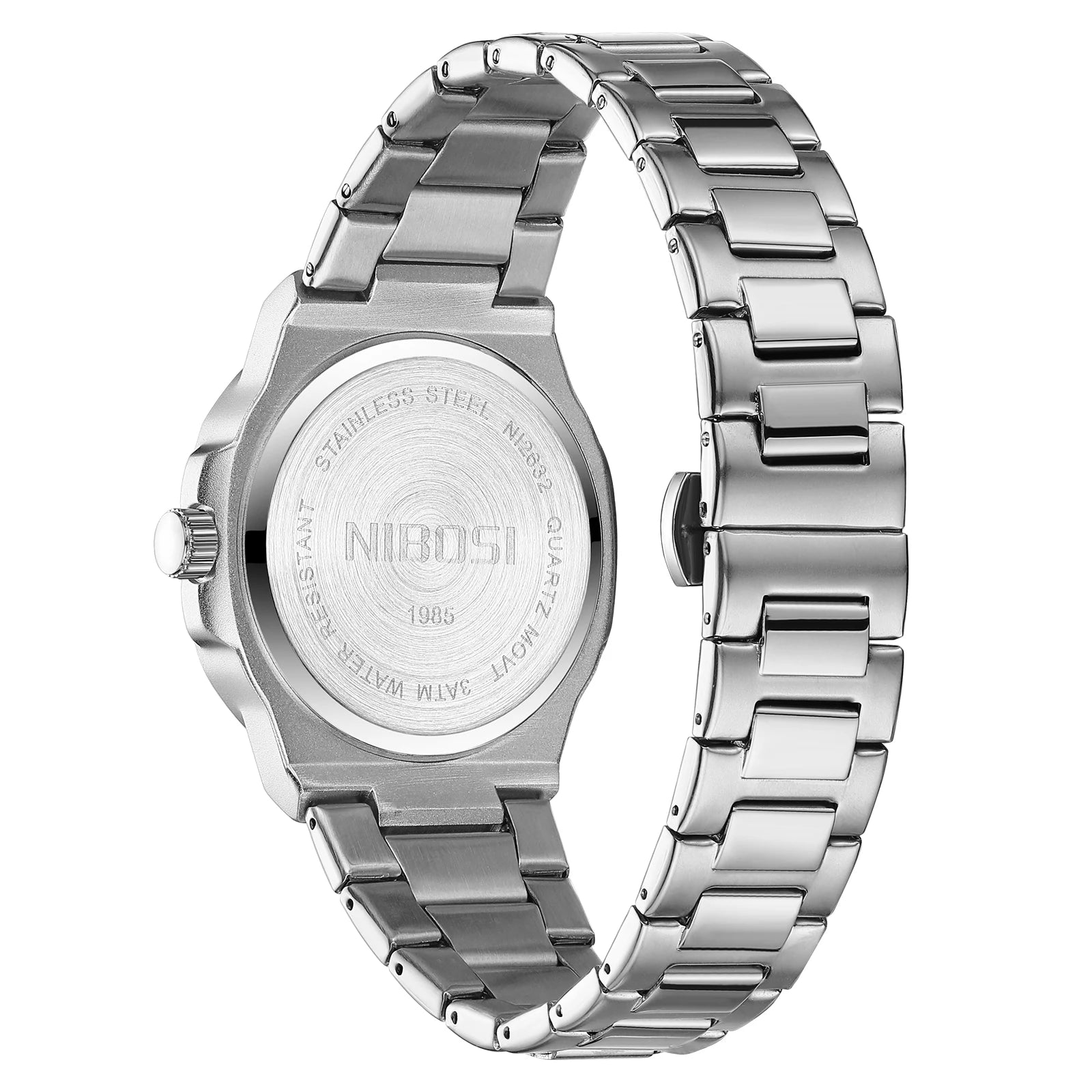 NIBOSI Men Watches Analog Quartz Stainless Steel Military Watches for Men Waterproof Business Classic Design Date Wrist Watch