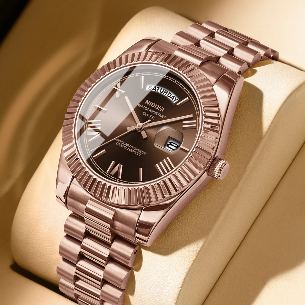 NIBOSI Fashion Men Watches Top Brand Luxury Wristwatch Day Date Miyota Quartz Watch Men Waterproof Steel Male Clock Reloj Hombre