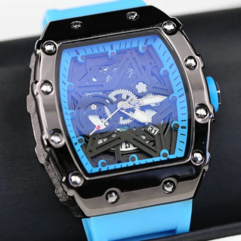 Men Watches Light Luxury Brand Domineering Beauty Trend Pentagram Luminous Wine Barrel Shaped Male Fashion Quartz Clock Watch
