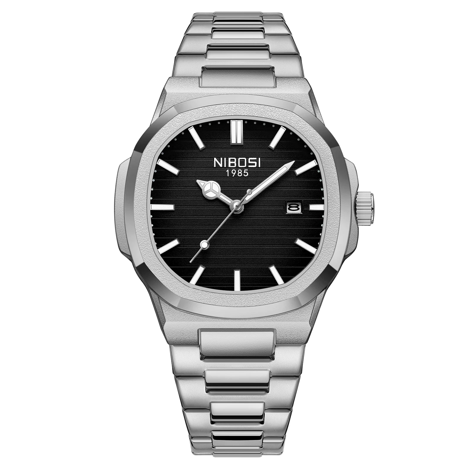 NIBOSI Men Watches Analog Quartz Stainless Steel Military Watches for Men Waterproof Business Classic Design Date Wrist Watch