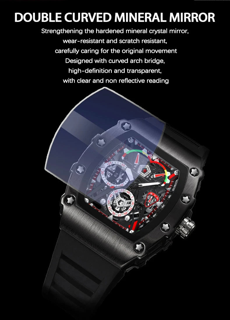 UTHAI CQ309 Fashion Men watch Waterproof Night Light Calendar Wine Bucket Silicone Strap Quartz Watch Men's watches