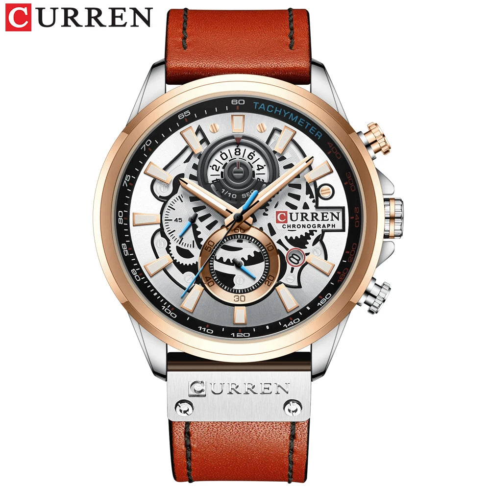 CURREN Watch for Men Top Brand Luxury Leather Strap Quartz Waterproof Wristwatch Fashion Casual Sports Watch Business Date Clock