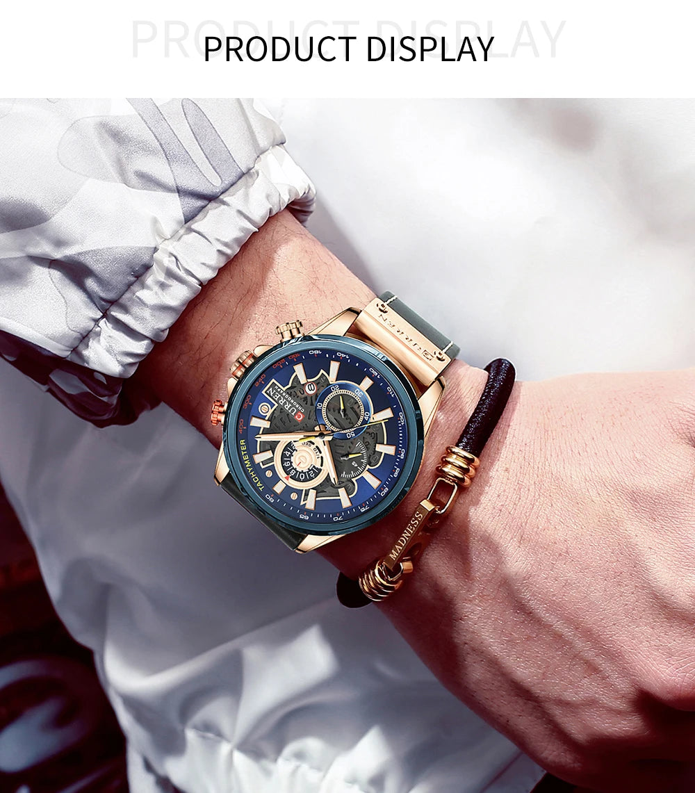 CURREN Watch for Men Top Brand Luxury Leather Strap Quartz Waterproof Wristwatch Fashion Casual Sports Watch Business Date Clock
