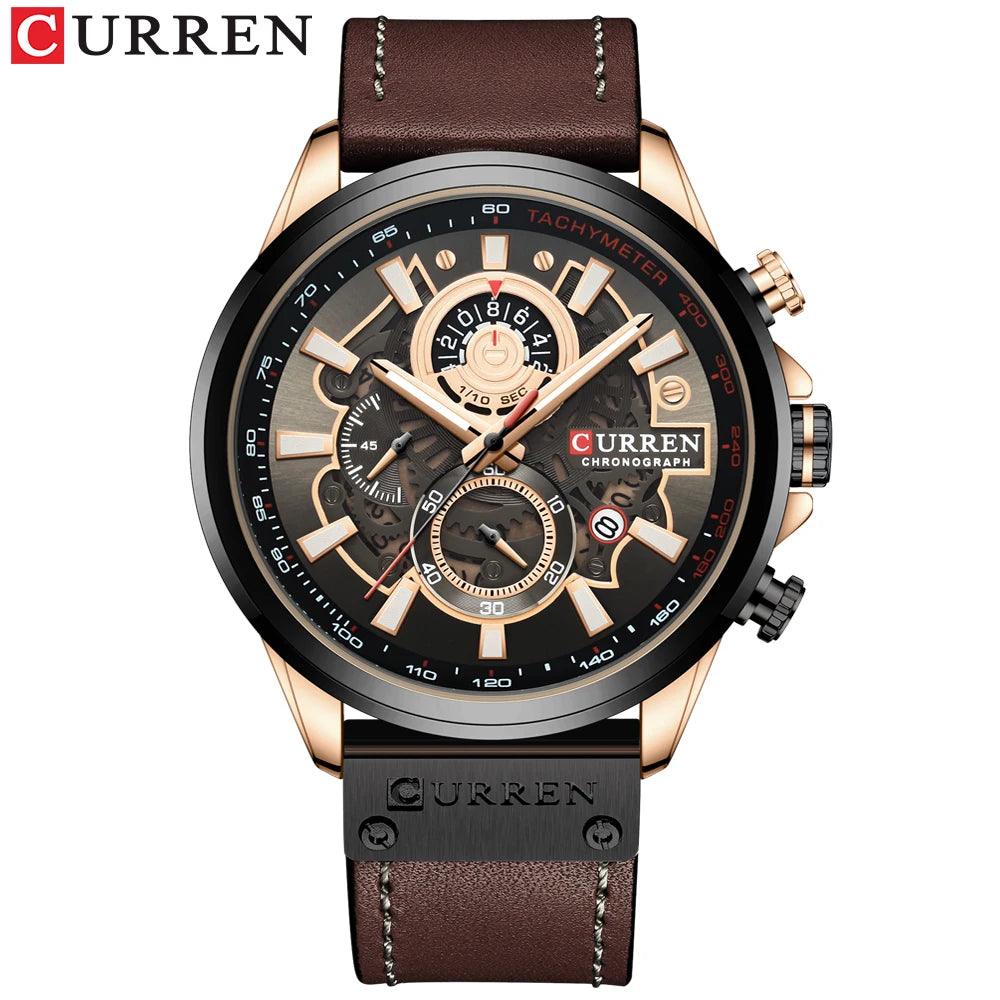 CURREN Watch for Men Top Brand Luxury Leather Strap Quartz Waterproof Wristwatch Fashion Casual Sports Watch Business Date Clock