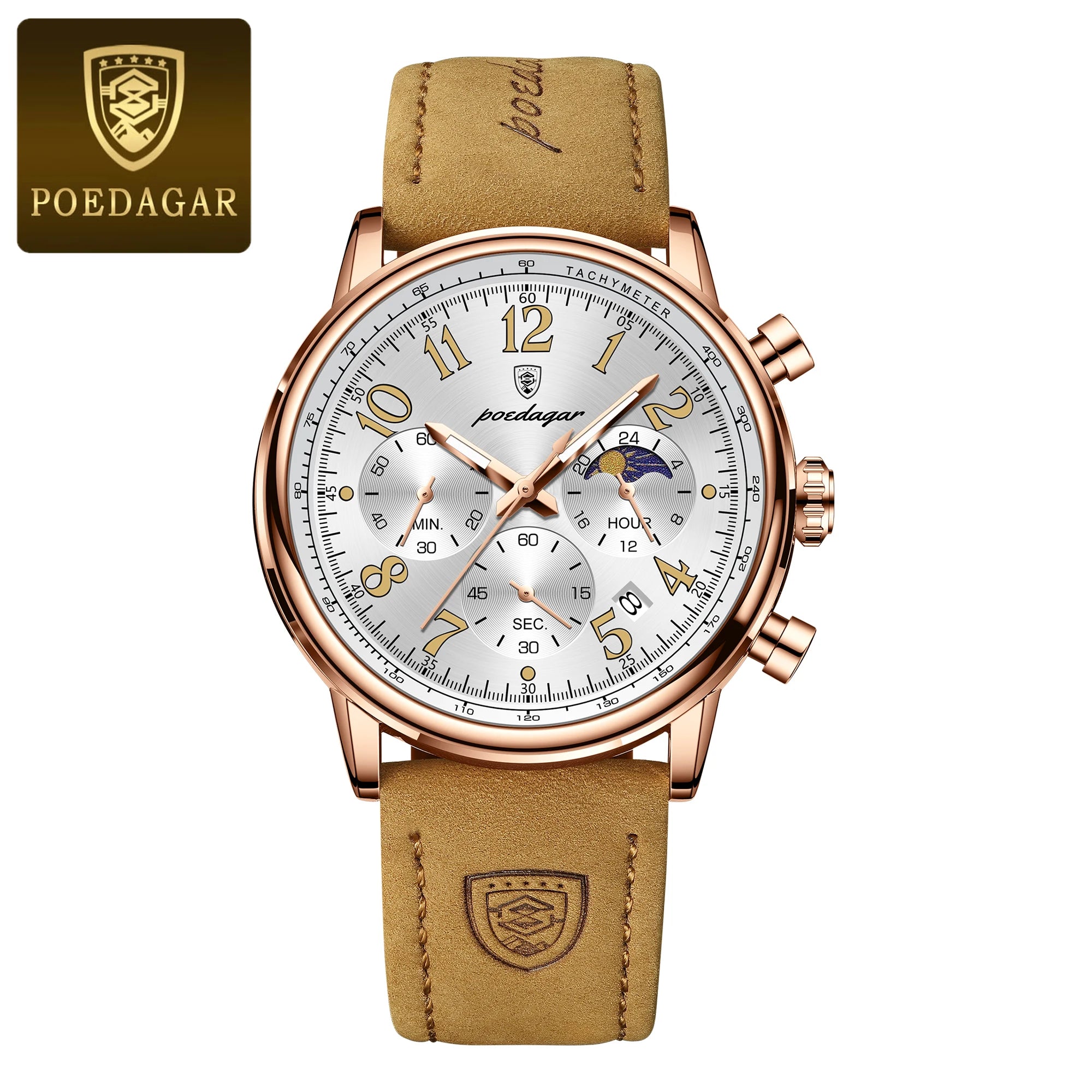 POEDAGAR Luxury Sports Military Men Watch Waterproof Luminous Chronograph Nylon Leather Date Man Wristwatch Quartz Men's Watches