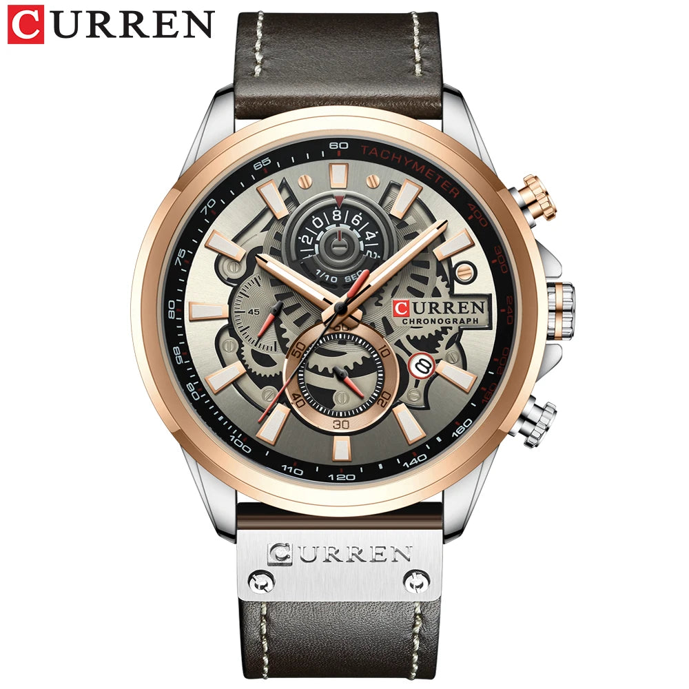 CURREN Watch for Men Top Brand Luxury Leather Strap Quartz Waterproof Wristwatch Fashion Casual Sports Watch Business Date Clock