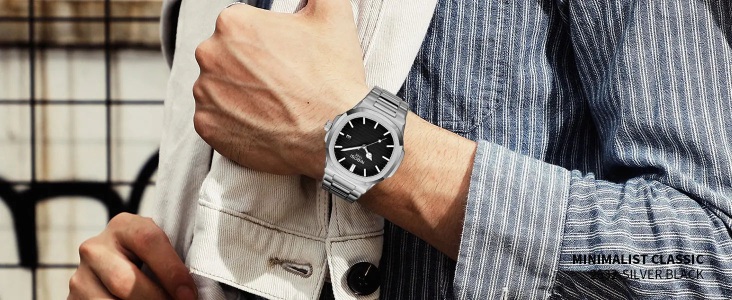 NIBOSI Men Watches Analog Quartz Stainless Steel Military Watches for Men Waterproof Business Classic Design Date Wrist Watch