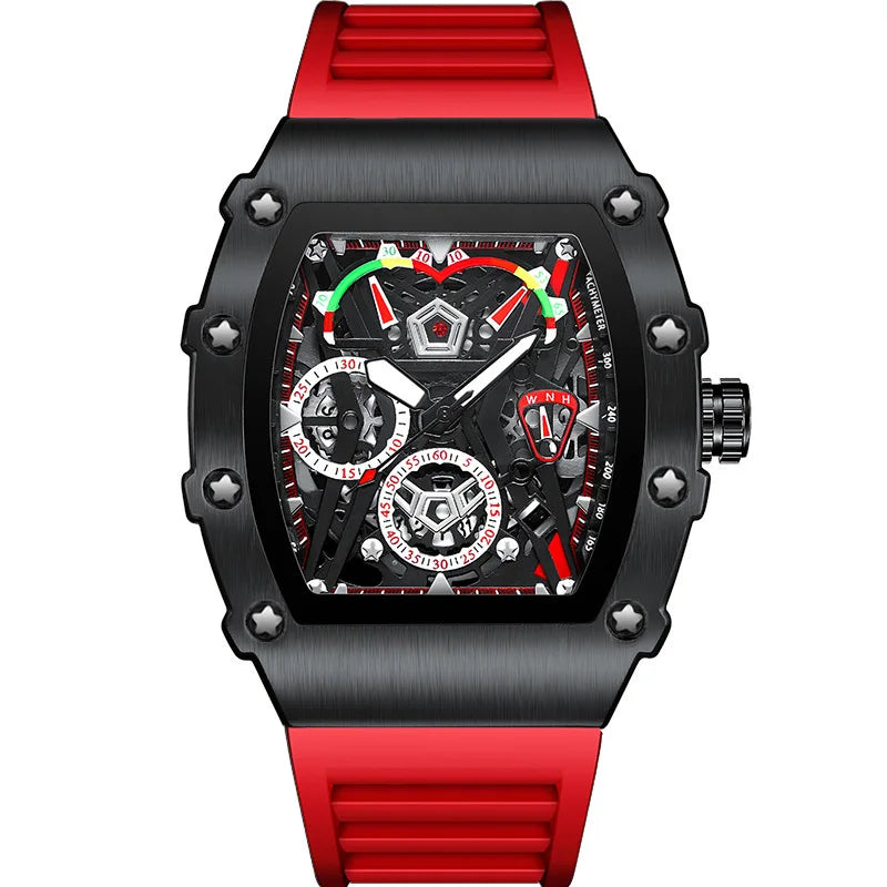 UTHAI CQ309 Fashion Men watch Waterproof Night Light Calendar Wine Bucket Silicone Strap Quartz Watch Men's watches