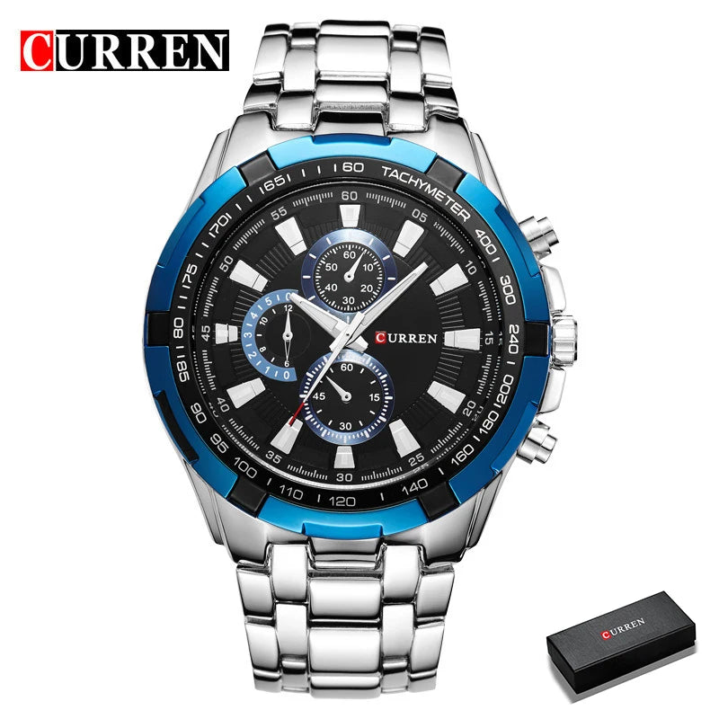 2022 CURREN Top Brand Quartz Watch Men Waterproof Sport Military Wristwatch Men Business Stainless Steel Male Clock Reloj Hombre