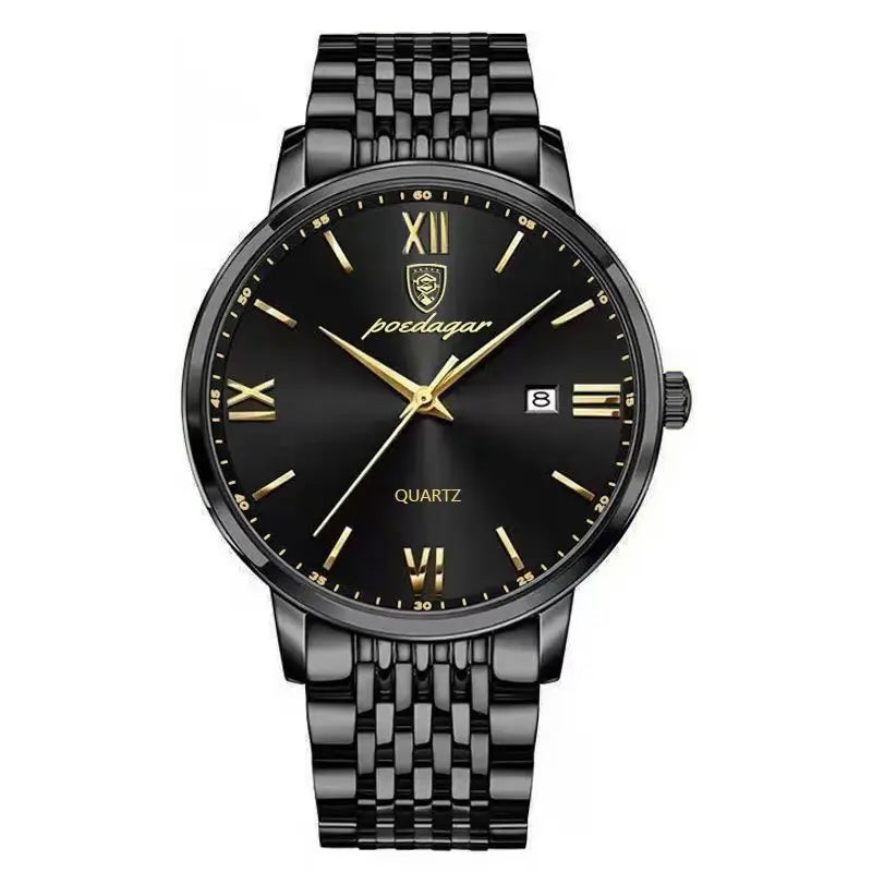 POEDAGAR Luxury Sports Men's Wristwatch Stainless Steel Waterproof Date Man Watch High Quality Casual Fashion Quartz Men Watches