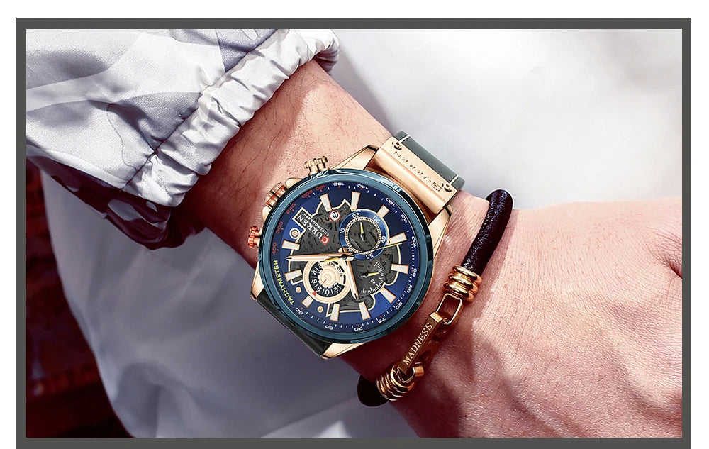 CURREN Watch for Men Top Brand Luxury Leather Strap Quartz Waterproof Wristwatch Fashion Casual Sports Watch Business Date Clock