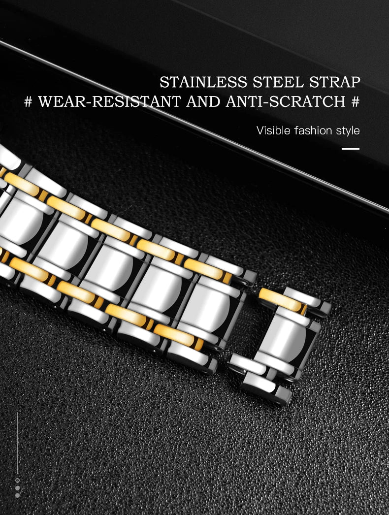 OPK8135 Men's Watch, Steel Band with Night Glow Waterproof