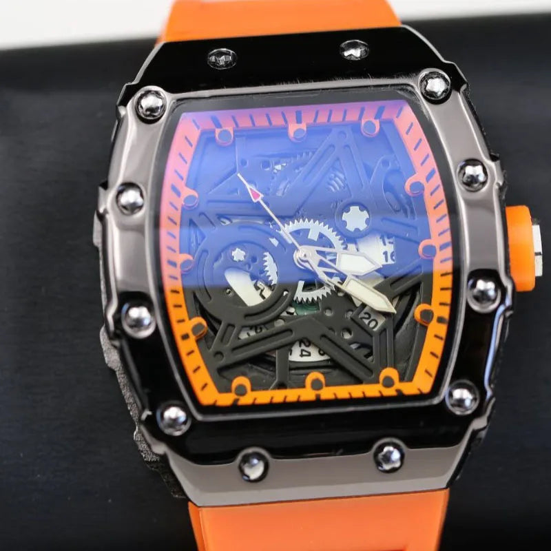 Men Watches Light Luxury Brand Domineering Beauty Trend  Pentagram Luminous Wine Barrel Shaped Male Fashion Quartz Clock Watch