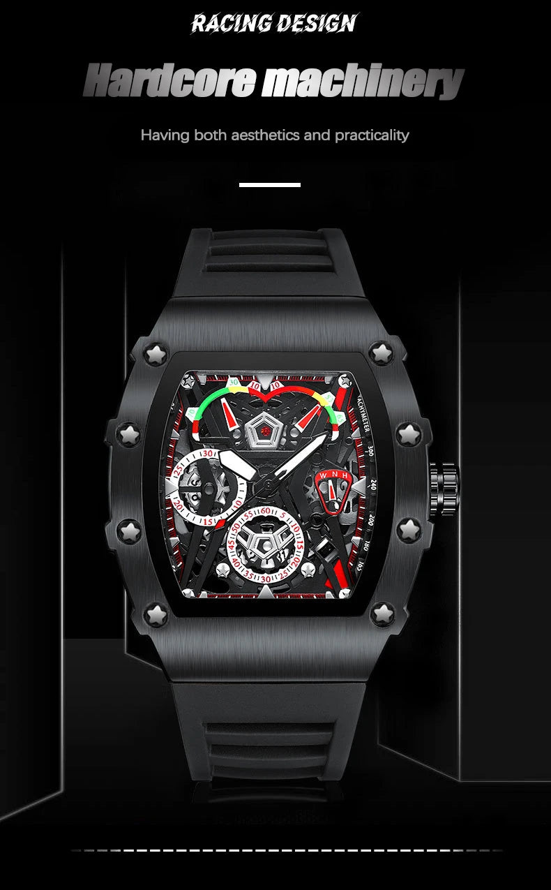 UTHAI CQ309 Fashion Men watch Waterproof Night Light Calendar Wine Bucket Silicone Strap Quartz Watch Men's watches