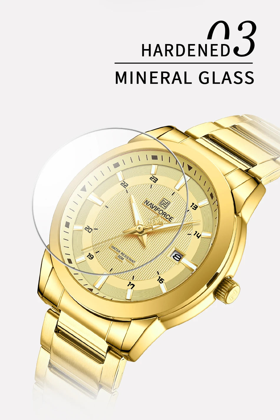 2024 Top Brand NAVIFORCE Mens Watches Stainless Steel Strap Casual Male Quartz Sports Wristwatch Luxury Waterproof Date Clock