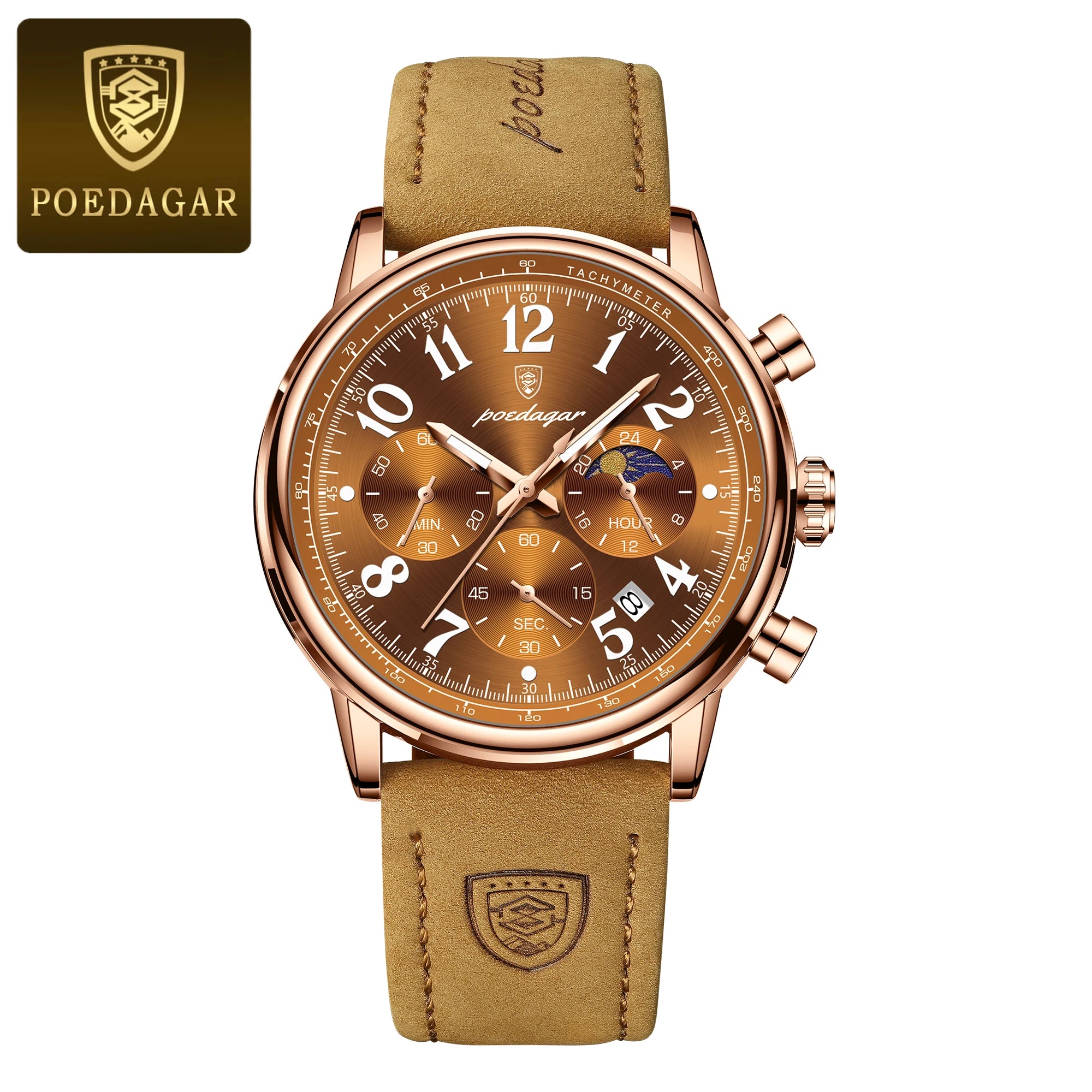 POEDAGAR Luxury Sports Military Men Watch Waterproof Luminous Chronograph Nylon Leather Date Man Wristwatch Quartz Men's Watches