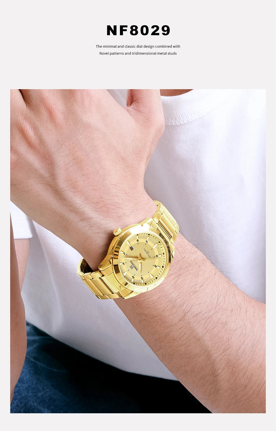 2024 Top Brand NAVIFORCE Mens Watches Stainless Steel Strap Casual Male Quartz Sports Wristwatch Luxury Waterproof Date Clock