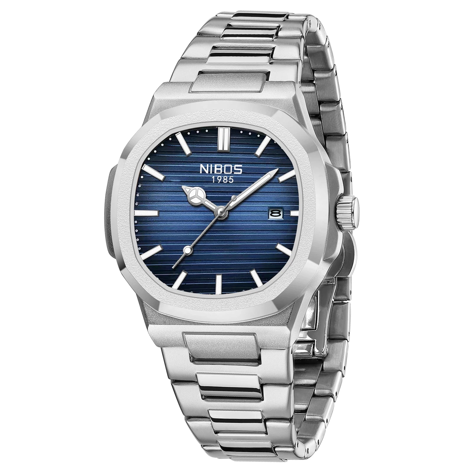 NIBOSI Men Watches Analog Quartz Stainless Steel Military Watches for Men Waterproof Business Classic Design Date Wrist Watch