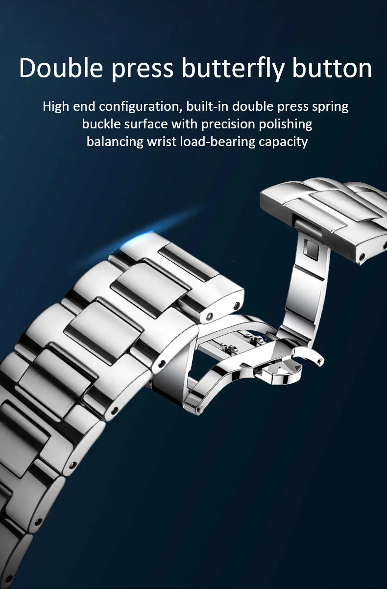 SAPPHERO Men's Watch, Stainless Steel Strap, Water-Resistant Design, Automatic Calendar, Festive Gifts, Exquisite Gift Box Clock